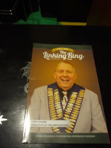 Cover of The Linking Ring magazine featuring a magician wearing a ceremonial medal